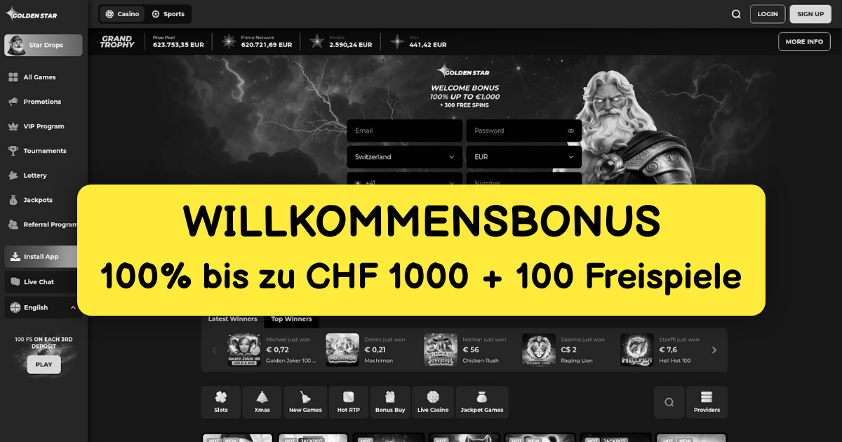 Golden Star Casino: Bestes Online Casino Schweiz